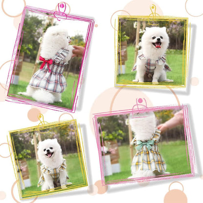 Set of 2 Puppy Dress Chihuahua Dresses for Girl Dogs Cute Warm Female Pet Skirt Clothes Outfit Teacup Pink Yorkie Sundress Costume Cat Clothing for Small Medium Doggie Breed (S)