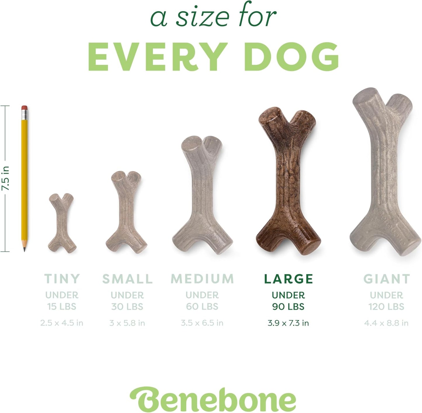 Maplestick Real Wood Durable Dog Chew Toy, Made in USA, Large