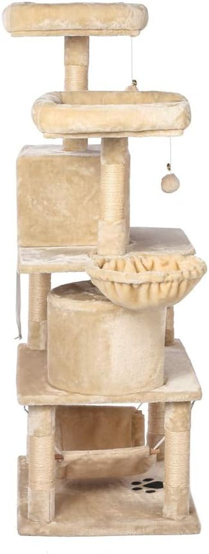 Cat Tree Tower, Cat Scratching Posts Tree Bed for Kittens, Cat Activity Tree with Plush Platform Bed (CT-E)